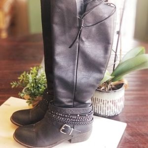 3/$20🌻Black zip riding boots sz 7 m women's
